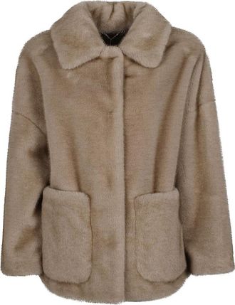 Herno Zachte Faux Fur Bomber - Dames - Jassen - Beige - XS - Jassen