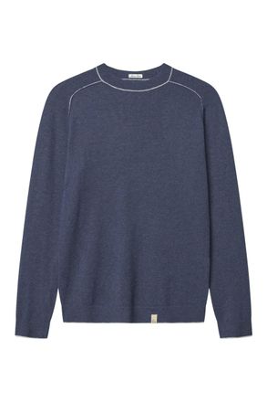 Colours & Sons Strickpullover COLOURS & SONS colours & sons Pullover Roundneck-Merino Blend, Herren, Gr. L, blau, Obermaterial: 65% Wolle WO. 35% Nylon NY., Pullover