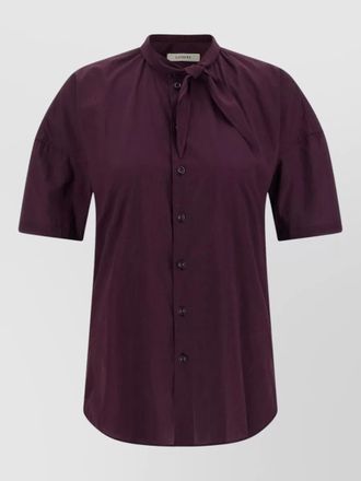 Christophe Lemaire short sleeve shirt tie neck detail
