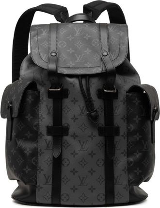 Louis Vuitton Black Gray Pvc Leather Backpack (Pre-Owned)