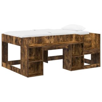 vidaXL Cama Infantil Con Almacenamiento Roble Ahumado 80 X 160 Cm Vidaxl