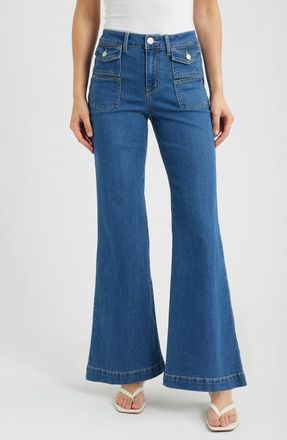 1822 Denim Belle Patch Pocket Relaxed Flare Jeans in Iman at Nordstrom, Size 26