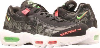 Nike Air Max 95 WW Running Sneaker in Black/White-Green Strike Leather Men