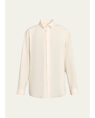 Homme Pliss&eacute; Issey Miyake Mens Pleated-Collar Dress Shirt