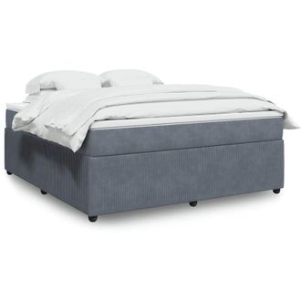vidaXL Vidaxl - Cama Box Spring Con Colch&oacute;n Terciopelo Gris Oscuro 180x200 Cm