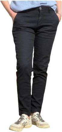 Denim Studio Charlie Katoen en Linnen Broek - Dames - Slim Fit Broeken - Blauw - W32 - Katoen - Broeken