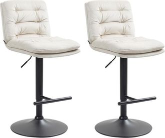 Clp Clp - Set De 2 Taburetes De Bar Damar En Terciopelo Crema Negro