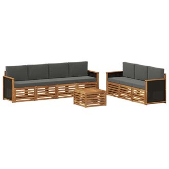 vidaXL Juegos De Sof&aacute;s Con Coj&iacute;n 8 Pcs Madera De Acacia S&oacute;lida Vidaxl