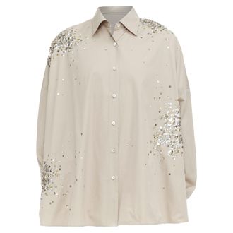 Dries Van Noten 2024 Casia White Sequin Shirt