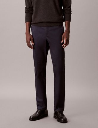 Calvin Klein Chinohose CALVIN KLEIN SLIM SATEEN CHINO TROUSER, Herren, Gr. 30, L&auml;nge 30, schwarz sapphire, Web, Obermaterial: 97% Baumwolle, 3% Elasthan, unifarben