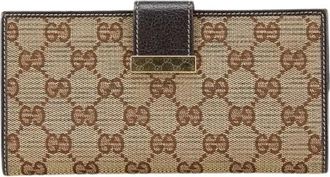 Gucci Pre-owned Wallets, female, Beige, Size: ONE SIZE Pre-owned Canvas Wallet