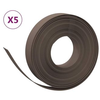Berkfield Home Garden Edgings 5 pcs Brown 10 m 10 cm Polyethylene