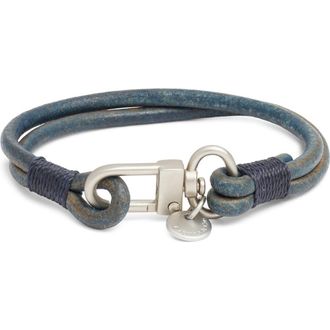 Caputo & Co. Chunky Craftman Leather Bracelet in Blue at Nordstrom