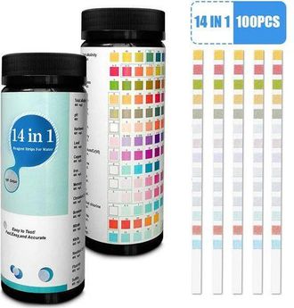 OEM Confezione Da 100 Strisce Reattive 14 In 1 Per Acqua Potabile E Del Rubinetto, Per Un Rilevamento Facile E Veloce Di Durezza, Ph, Livelli Di Bromo, Ni