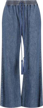Valentino Wide Trousers, female, Blue, Size: 2XS Denim Pants