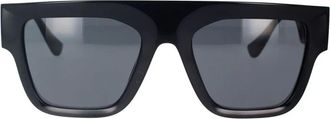 Versace Rechthoekige zonnebril donkergrijs montuur - unisex - Zonnebrillen - Zwart - 53 MM - Accessoires
