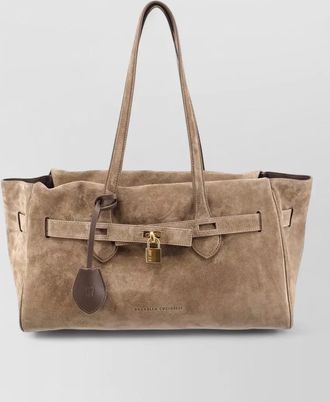 Brunello Cucinelli olivia suede tote bag