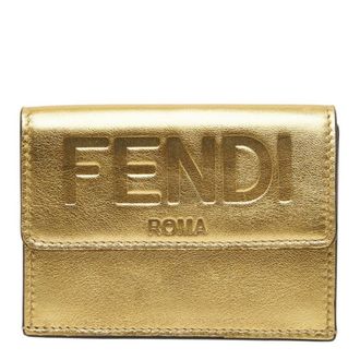 Fendi Gold Leather Wallet (Tri-Fold) (Pre-Owned)