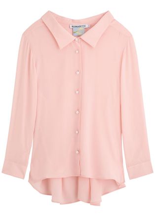 Bernadette Bernadette Guido Silk Crepe de Chine Shirt - Blush Pink - 40 (UK12 / M)