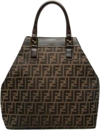 Fendi Pre-owned Tote Bags, female, Brown, Size: ONE SIZE Pre-owned Canvas totes
