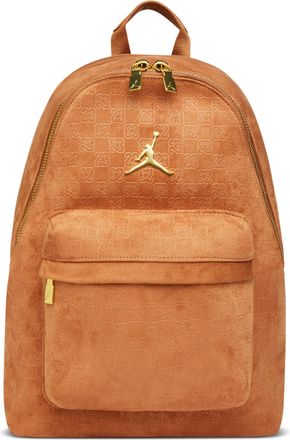 Nike Jordan Mens Jordan Suede Monogram Backpack (23.5L) in Brown | MA9204-X6X