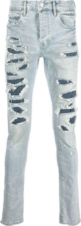 Purple Slim-fit jeans - LIGHT INDIGO/DESTROY REPAIR