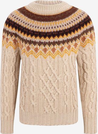 Moncler Jacquard- und Zopfstrickpullover Après-Ski