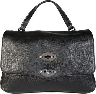 Zanellato Black Postina Daily Small Textured Leather Handbag