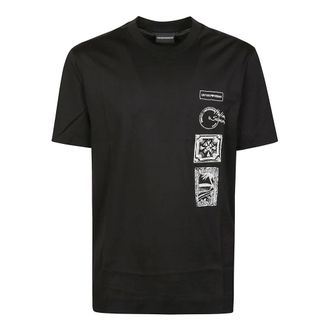 Emporio Armani Graphic-Print T-Shirt - Heren - T-shirts - Zwart - S - Katoen - Tops