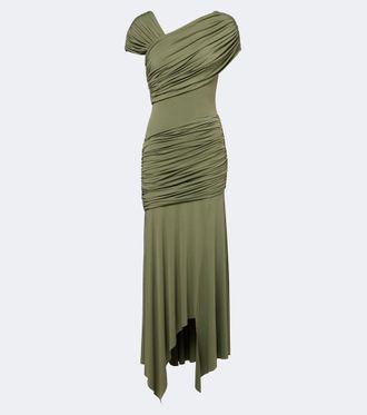 De La Vali Hela asymmetric ruched jersey mididress