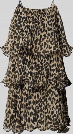 Copenhagen Muse Minikleid im Stufen-Look Modell KIRA in Mittelbraun, Größe L