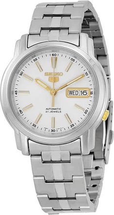 Seiko 5 Automatic Silver Dial Stainless Steel Mens Watch SNKL77