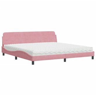 vidaXL Vidaxl - Cama Con Colch&oacute;n Terciopelo Rosa 200x200 Cm