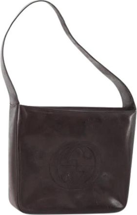 Gucci Pre-owned Shoulder Bags, female, Brown, Size: ONE SIZE Pre-owned Vintage Patent Leather Shoulder Bag
