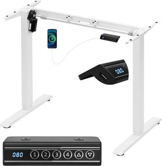 Woltu Scrivania regolabile in altezza 72-120 cm, scrivania ergonomica, scrivania Elettrica in piedi, Bianco - Woltu