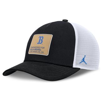 Nike Jordan Mens UCLA On-Field Rise Engineered Jordan Brand College Trucker Adjustable Hat in Black | JC97093NUCL-RMZ