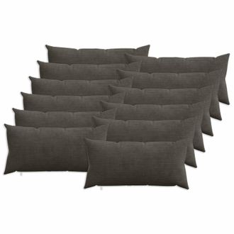 vidaXL Funda De Almohada 12 Pcs Heerlen Gris Antracita 40 X 80 Cm Pana Vidaxl