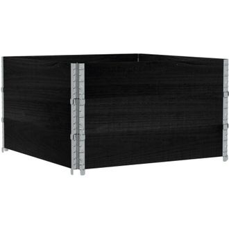 vidaXL Jardinera De Madera Maciza De Pino Negra 100x100 Cm Vidaxl