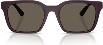 Emporio Armani 54mm Square Sunglasses in Matte Plum /Brown at Nordstrom