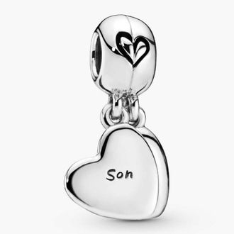 Pandora Mother And Son Splitable Silver Dangle With Black Enamel