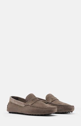 Scarosso Michael Driving Shoes in Taupe - Suede at Nordstrom, Size 42.5