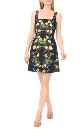 Ted Baker Floral Linen Blend Minidress in Rich Black at Nordstrom Rack, Size 12