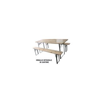 Domus Set Tavolo + Panche Birreria 2 Gambe Domus