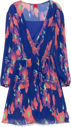 HUGO BOSS Abito midi con stampa a fiori - Blu