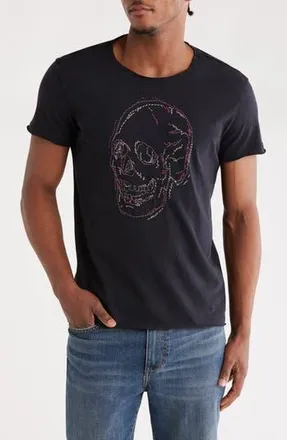 John Varvatos Embroidered Skull Organic Cotton T-Shirt in Black at Nordstrom Rack, Size Medium