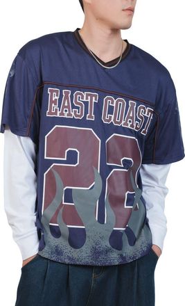 Brooklyn Cloth East Coast 22 Mesh Jersey T-Shirt in French Navy at Nordstrom Rack, Size X-Large