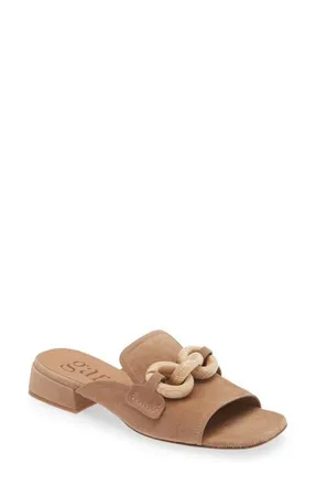 Pedro Garcia Enna Slide Sandal in Beige Plush Suede at Nordstrom, Size 36