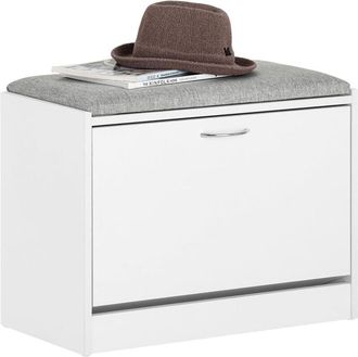 SoBuy SoBuy Hallway Shoe Bench Shoe Rack with Flip-drawer and Removable Seat Cushion,FSR16-HG