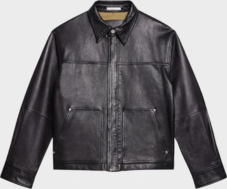 Helmut Lang Men & apos;s Bonded Leather Snap-Front Jacket