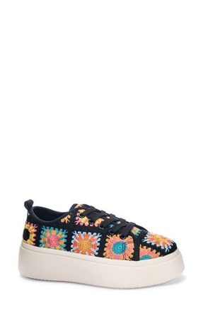 Dirty Laundry Rambling Crochet Platform Sneaker in Black Multi at Nordstrom, Size 8